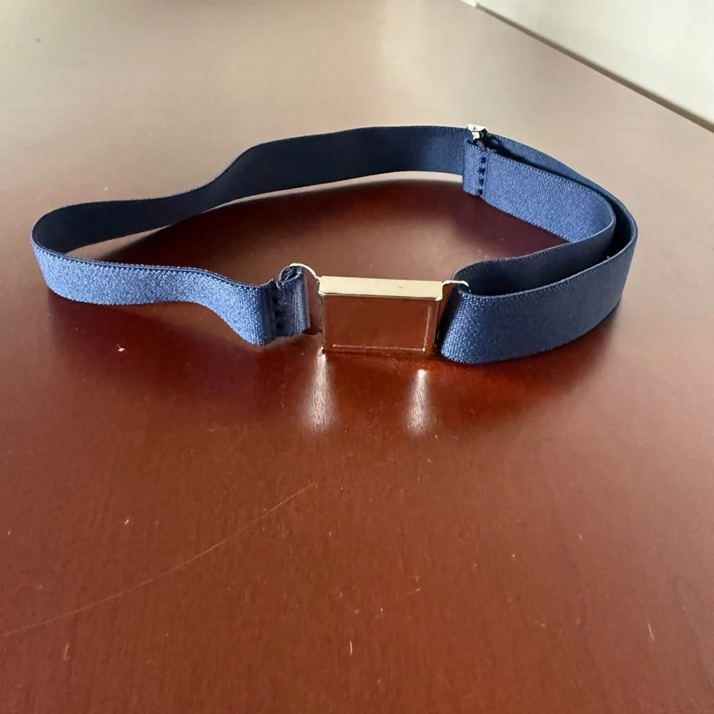 Youth Navy Blue Belt with Silver Buckle